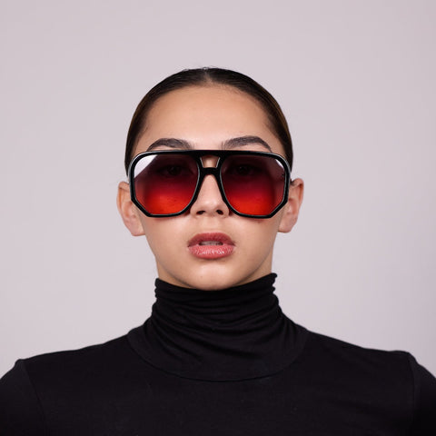 Wager - Black w/ Black To Red Lens