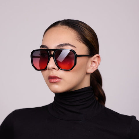 Wager - Black w/ Black To Red Lens