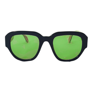 Montage - Black with Green Lenses