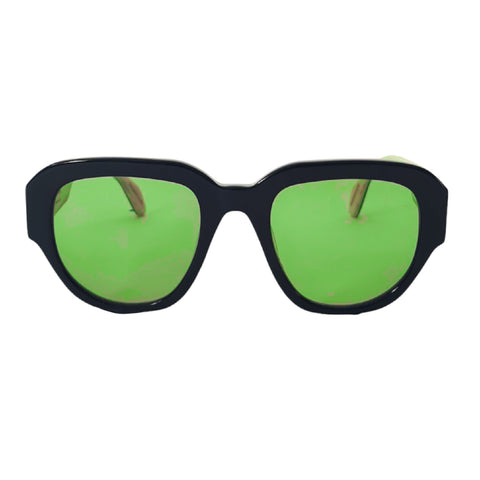Montage - Black with Green Lenses