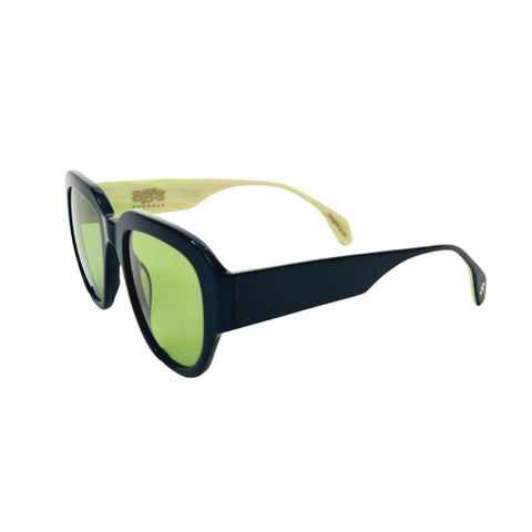 Montage - Black with Green Lenses