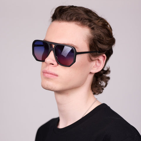 Wager - Matt Black w/ Blue to Purple Lens