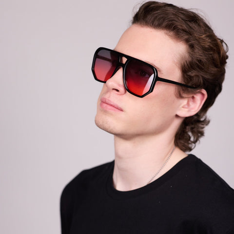 Wager - Black w/ Black To Red Lens