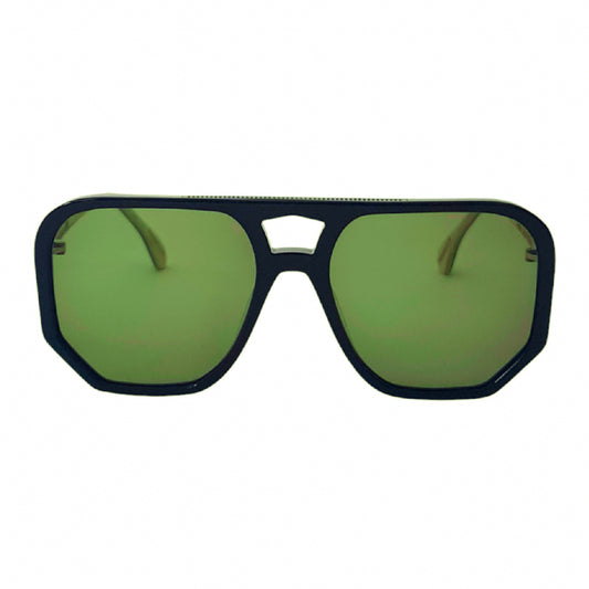 Wager - Black With Green Lenses
