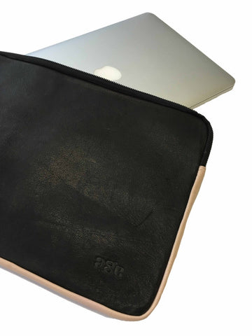 Laptop Sleeve -  Black w Nude