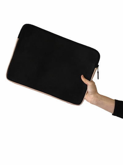 Laptop Sleeve -  Black w Nude